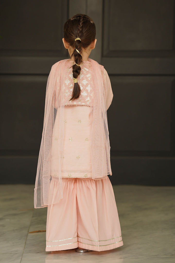 Cotton Jacquard Embroidered 3 Pc Suit - Wear Ochre