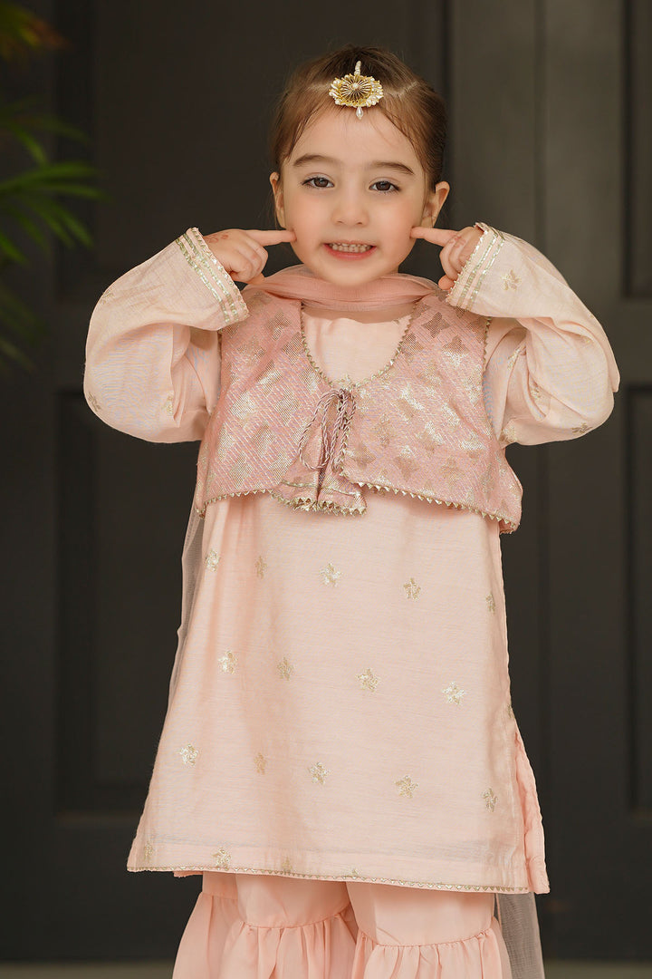 Cotton Jacquard Embroidered 3 Pc Suit - Wear Ochre