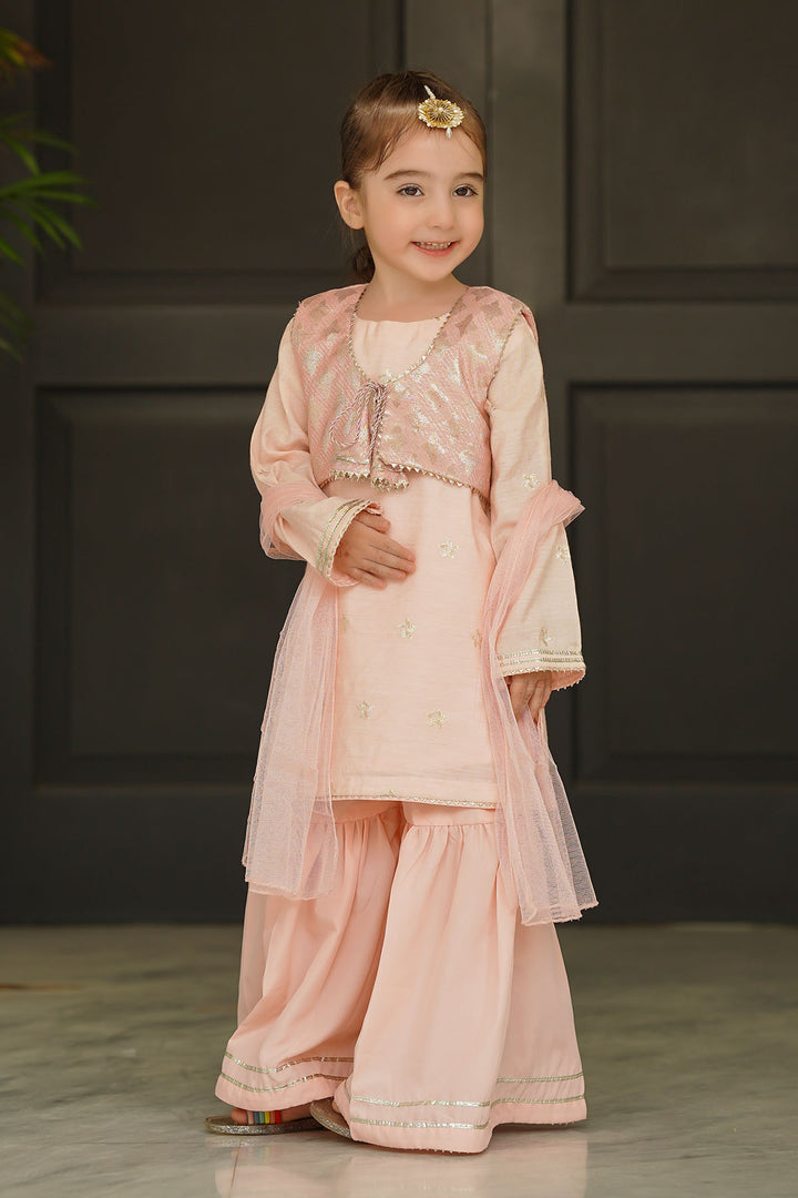 Cotton Jacquard Embroidered 3 Pc Suit - Wear Ochre