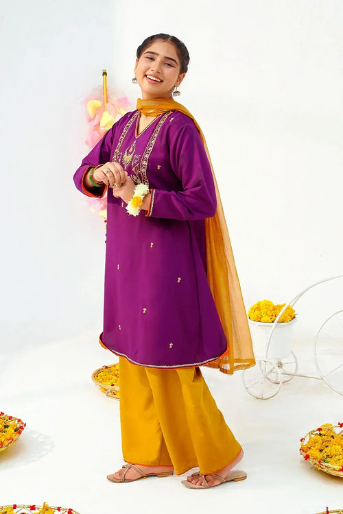 Best Raw Silk Hand Adda Work 3 Pc Suit - Wear Ochre -