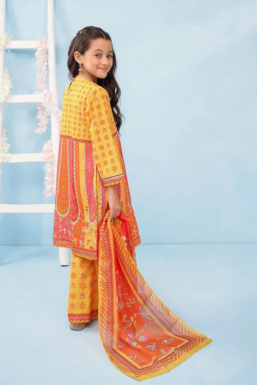 Best Poly Lawn Digital Printed 3 Pc Suit - Wear Ochre -