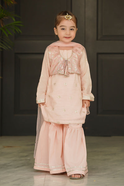 Cotton Jacquard Embroidered 3 Pc Suit