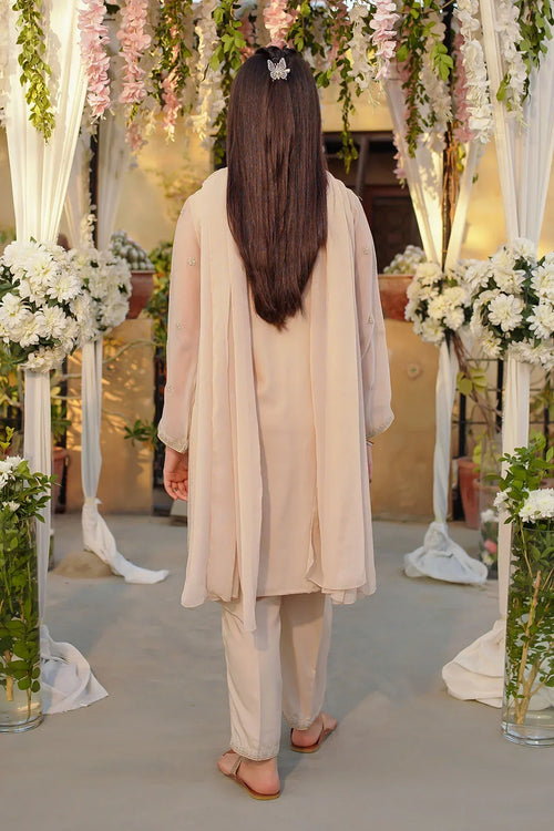 Best Chiffon Embroidered 3 Pc Suit - Wear Ochre -