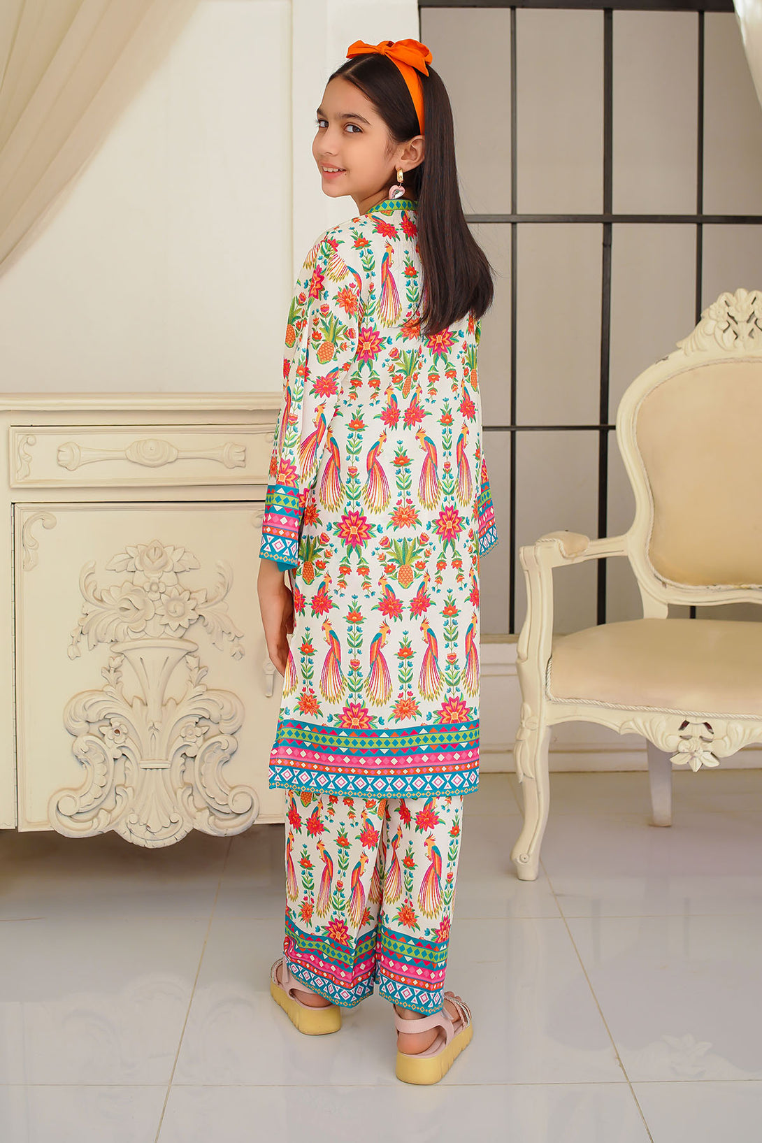 Swiss Lawn Digital Printed 2 Pc Suit - Wear Ochre