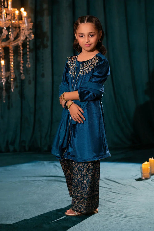 Best Velvet Hand Adda Work 3 Pc Suit Mini - Wear Ochre -