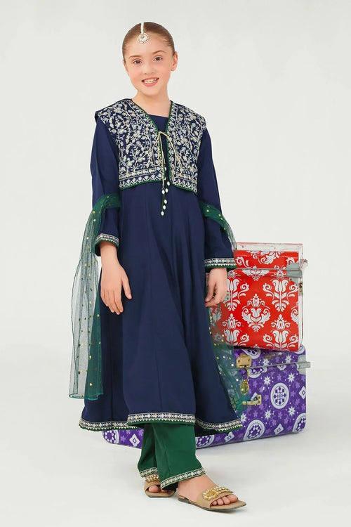 Best Raw Silk Embroidered 3 Pc Suit - Wear Ochre -