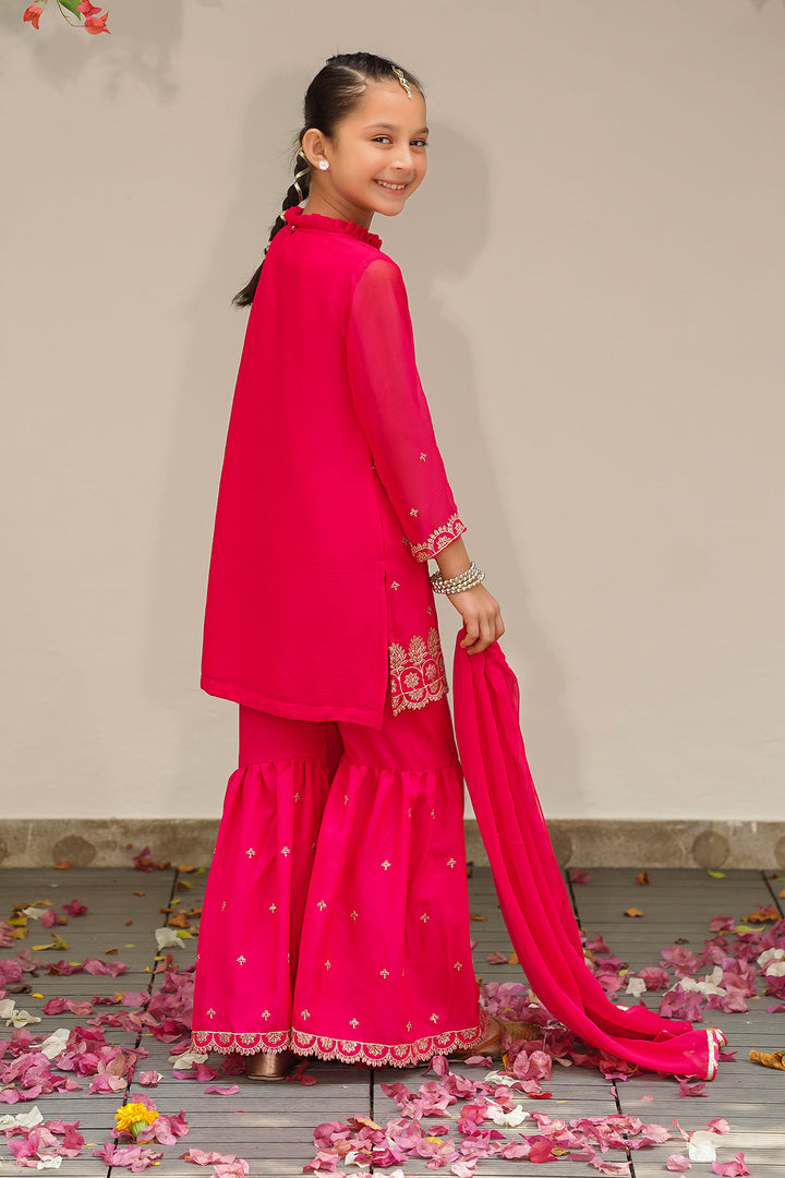 Chiffon Embroidered 3 Pc Suit - Wear Ochre
