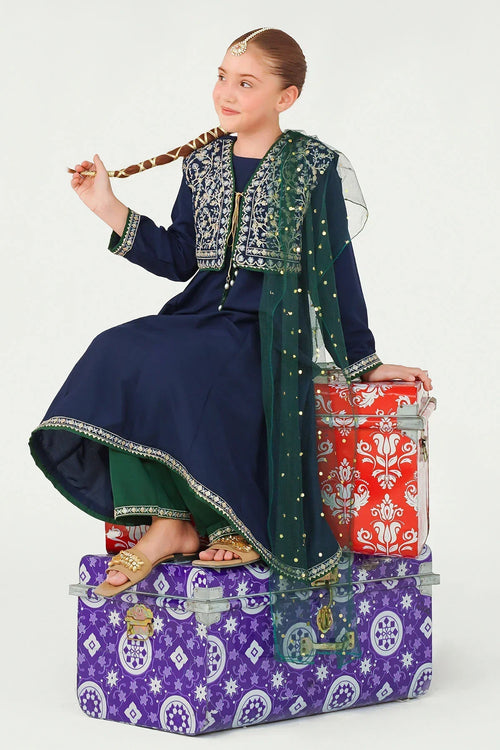 Best Raw Silk Embroidered 3 Pc Suit - Wear Ochre -