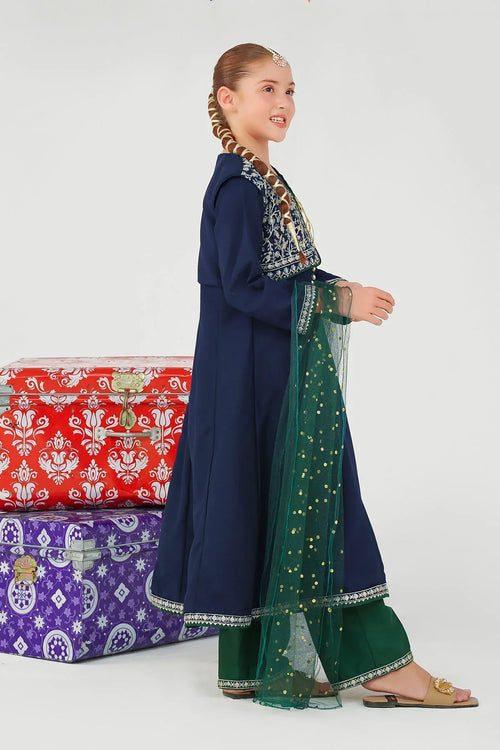 Best Raw Silk Embroidered 3 Pc Suit - Wear Ochre -