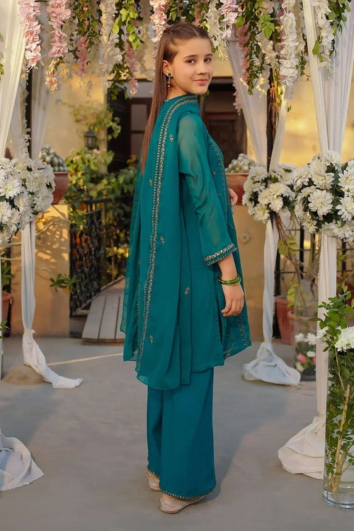 Best Chiffon Embroidered 3 Pc Suit - Wear Ochre -