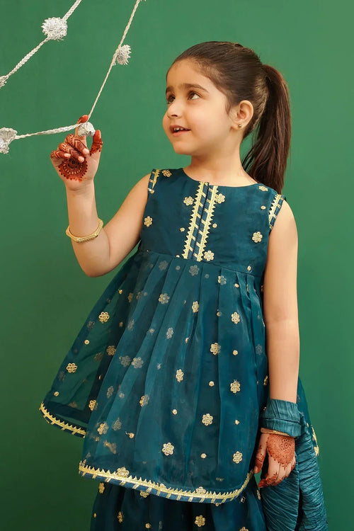 Best Organza Embroidered 3 Pc Suit - Wear Ochre -