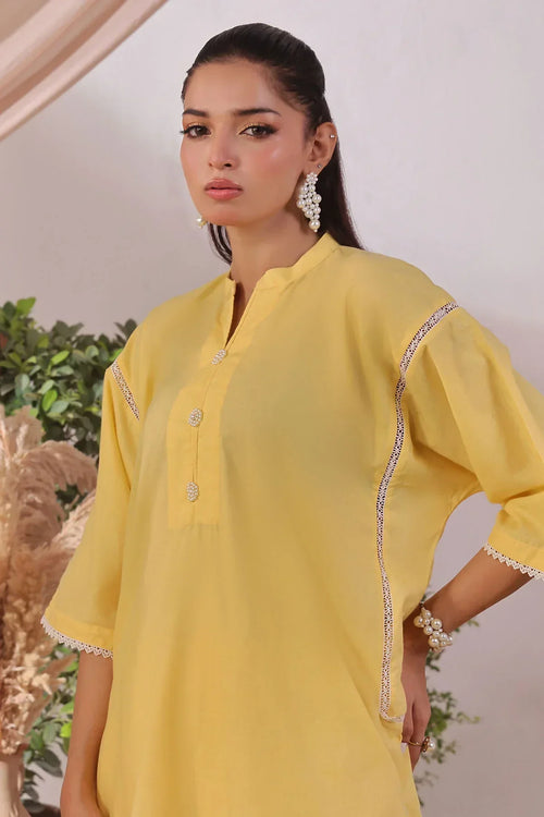 Best Slub Lawn Women's 2 Pc Suit - Wear Ochre -