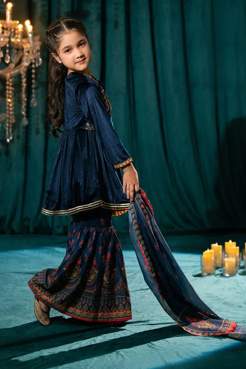 Best Velvet Hand Adda Work 3 Pc Suit Mini - Wear Ochre -
