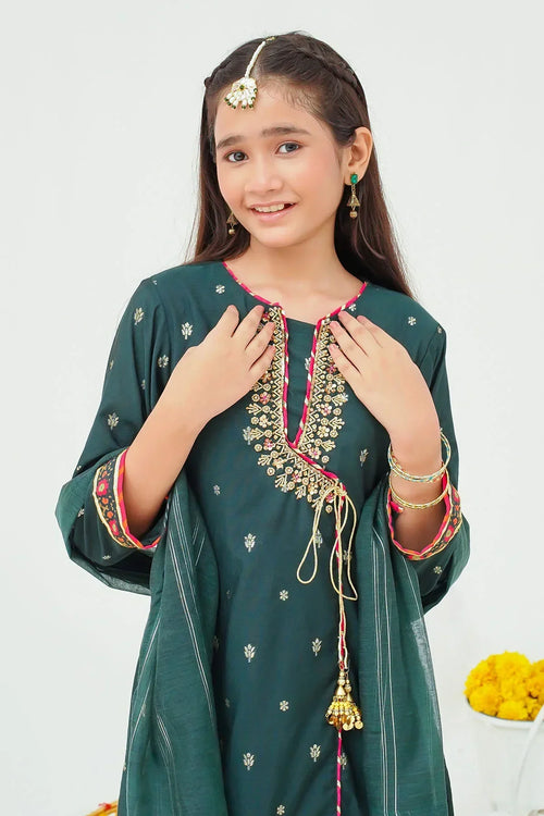 Best Cotton Jacquard Hand Adda Work 3 Pc Suit - Wear Ochre -