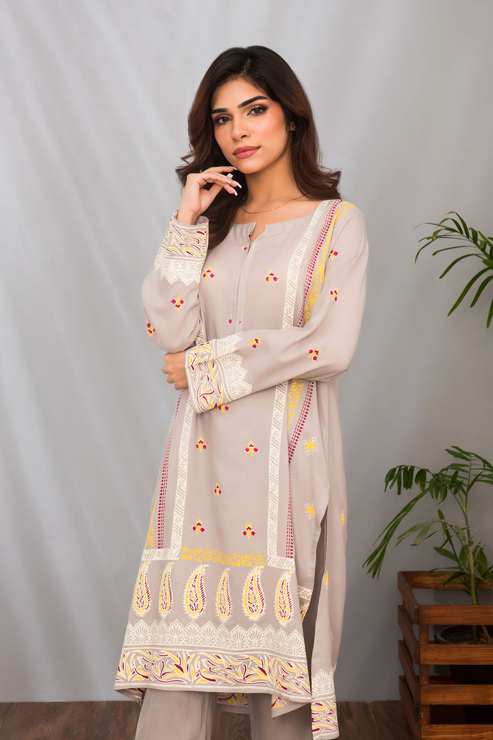 Cotton Silk Printed 2 Pc Suit - Wear Ochre