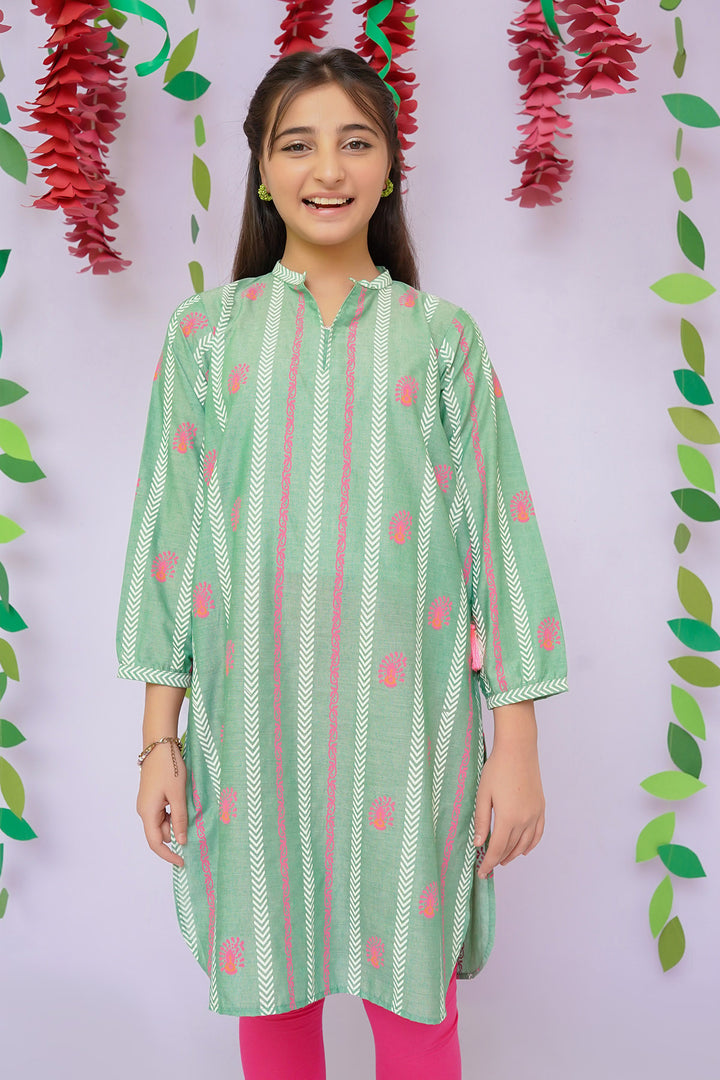 Cotton Chambray Printed Kurta - Wear Ochre