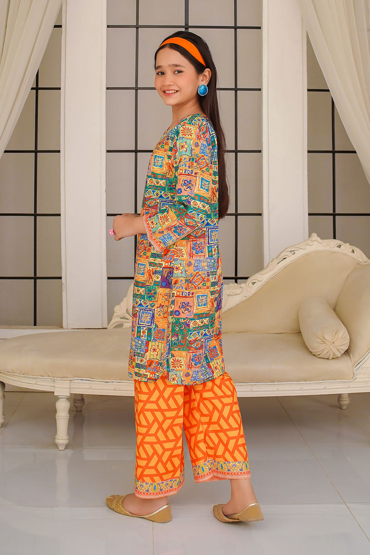 Swiss Lawn Digital Printed 2 Pc Suit - Wear Ochre
