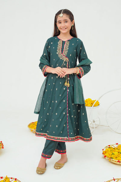 Cotton Jacquard Hand Adda Work 3 Pc Suit