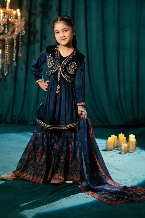 Best Velvet Hand Adda Work 3 Pc Suit Mini - Wear Ochre -
