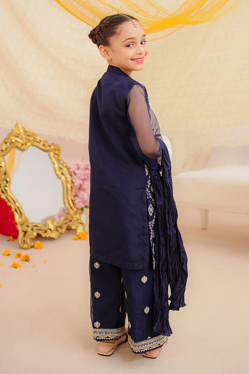 Best Organza Embroidered 3 Pc Suit - Wear Ochre -