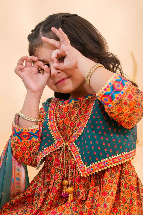 Best Poly Lawn Digital Printed 3 Pc Suit - Wear Ochre -