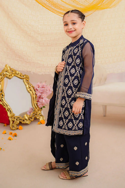 Best Organza Embroidered 3 Pc Suit - Wear Ochre -
