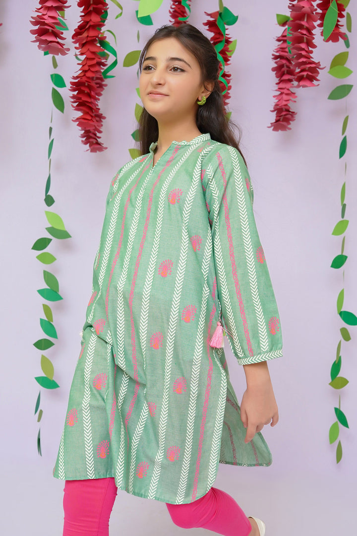 Cotton Chambray Printed Kurta - Wear Ochre