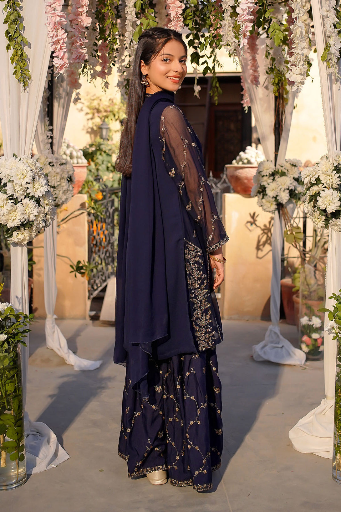 Chiffon Embroidered 3 Pc Suit - Wear Ochre