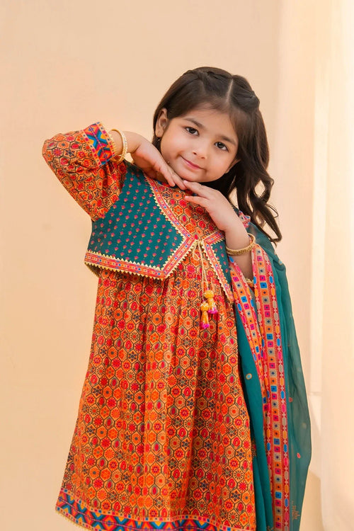 Best Poly Lawn Digital Printed 3 Pc Suit - Wear Ochre -