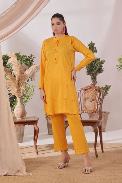 Chambray Cotton Women's 2 Pc Suit