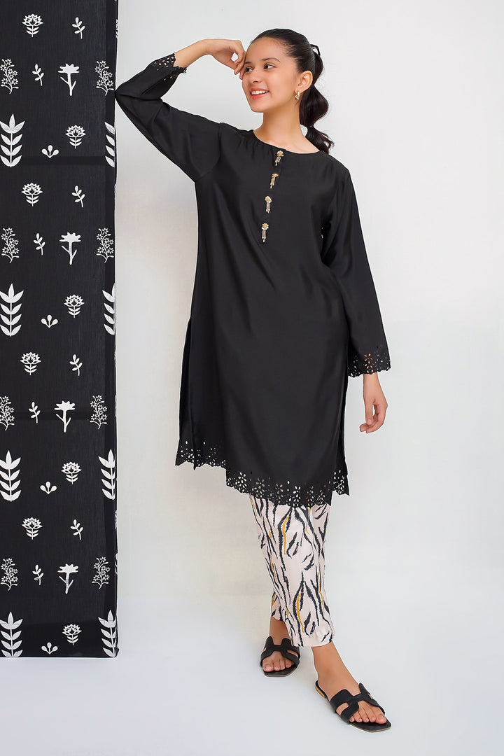 Poly Silk Cut Work 2 Pc Suit - Wear Ochre