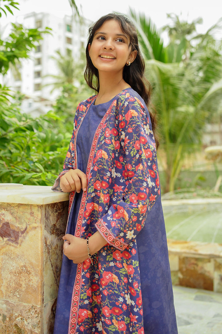 Herringbone Digital Printed 2 Pc Suit - Wear Ochre