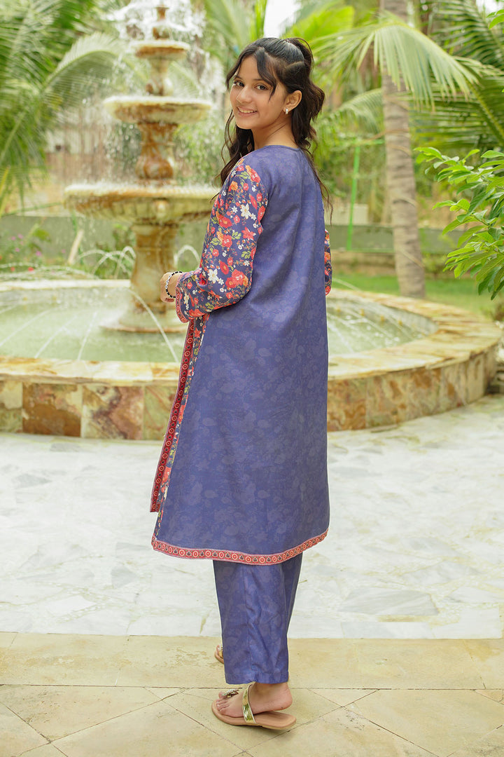 Herringbone Digital Printed 2 Pc Suit - Wear Ochre