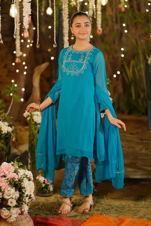 Best Chiffon Hand Adda Work 3 Pc Suit - Wear Ochre -