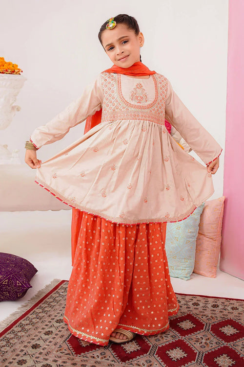 Best Cotton Silk Embroidered 3 Pc Suit - Wear Ochre -