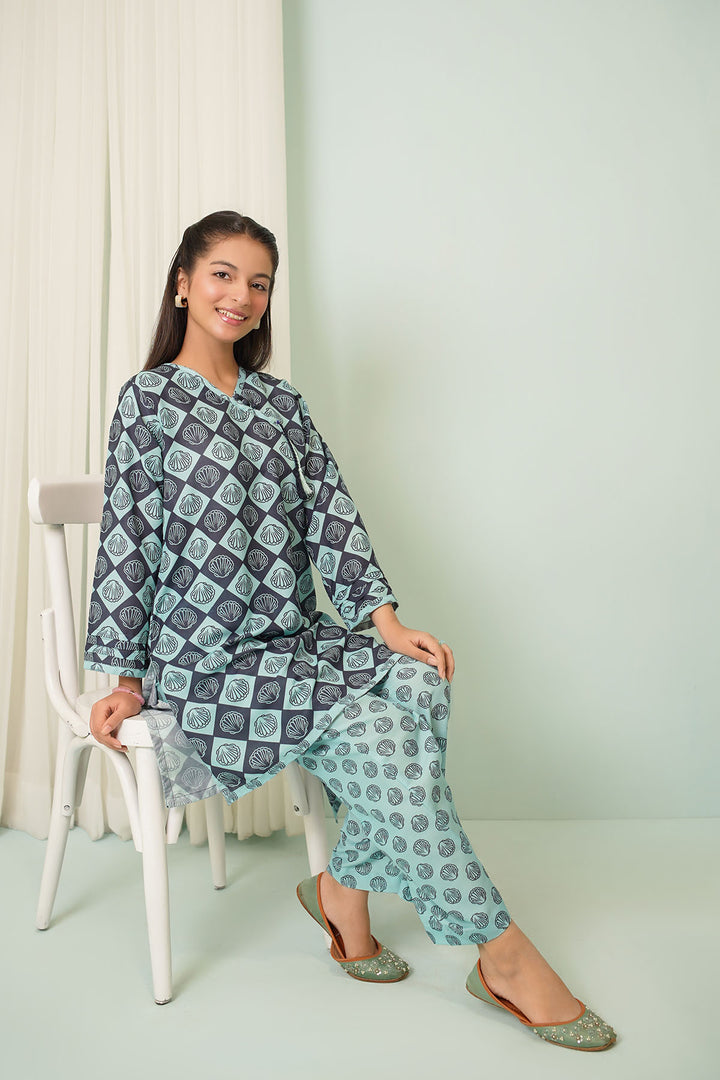 Swiss Lawn Printed 2 Pc Suit - Wear Ochre