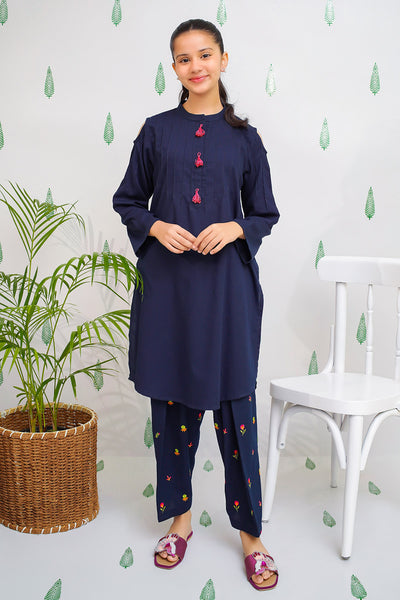 Cotton Embroidered 2 Pc Suit
