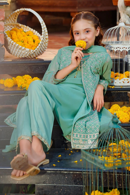 Best Chiffon Embroidered 3 Pc Suit - Wear Ochre -
