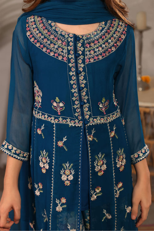 Chiffon Embroidered 3 Pc Suit