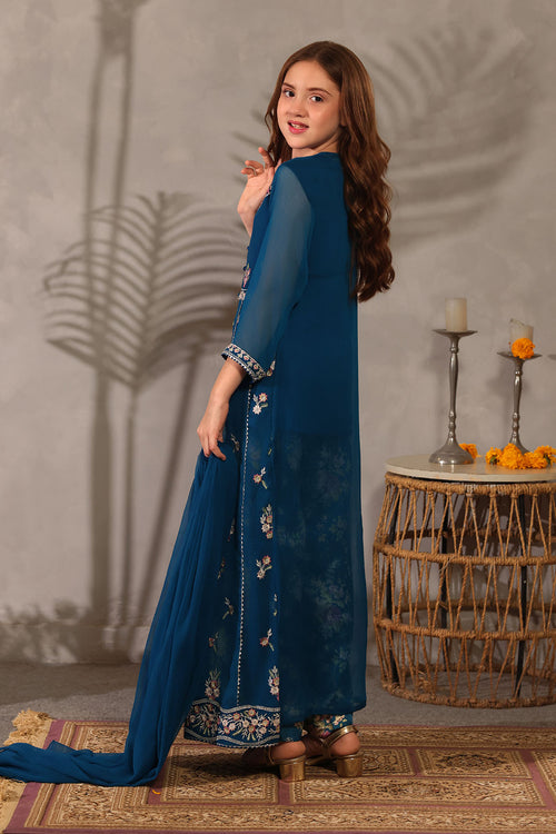 Chiffon Embroidered 3 Pc Suit