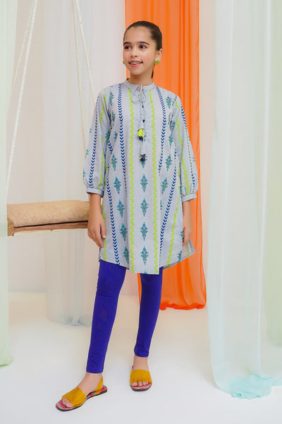 Chambray Cotton Printed Kurta