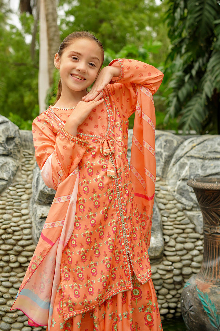 Herringbone Digital Printed 3 Pc Suit - Wear Ochre