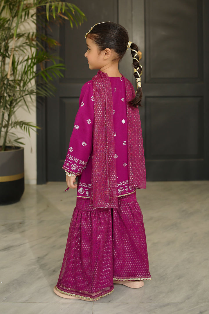 Raw Silk Printed 3 Pc Suit - Wear Ochre