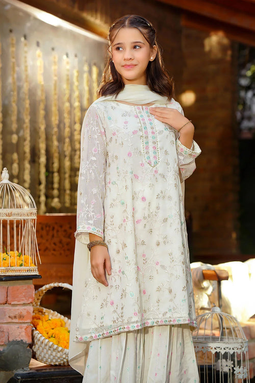 Best Chiffon Embroidered 3 Pc Suit - Wear Ochre -