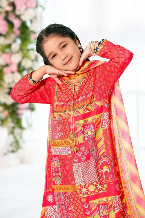 Best Herringbone Digital Printed 3 Pc Suit - Wear Ochre -