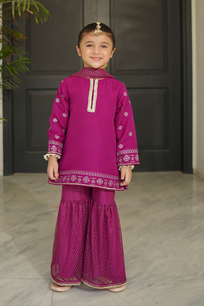 Raw Silk Printed 3 Pc Suit