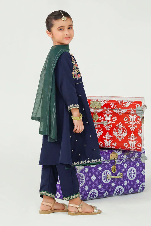 Best Raw Silk Embroidered 3 Pc Suit - Wear Ochre -