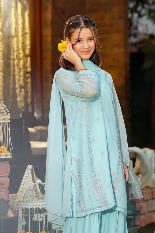 Best Chiffon Embroidered 3 Pc Suit - Wear Ochre -