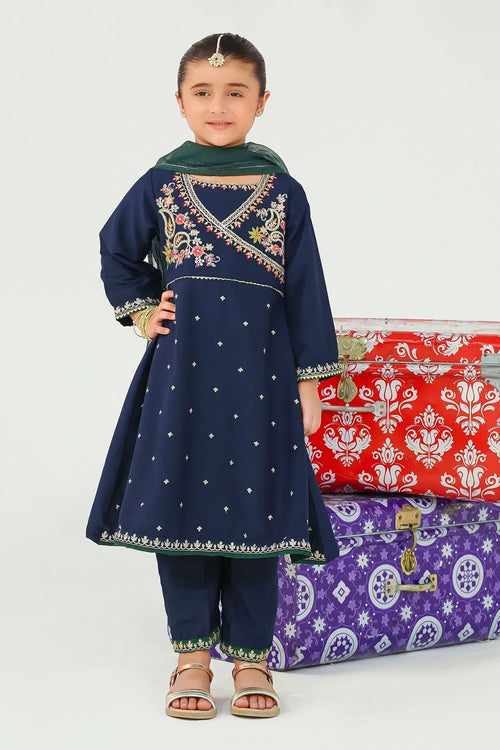 Best Raw Silk Embroidered 3 Pc Suit - Wear Ochre -