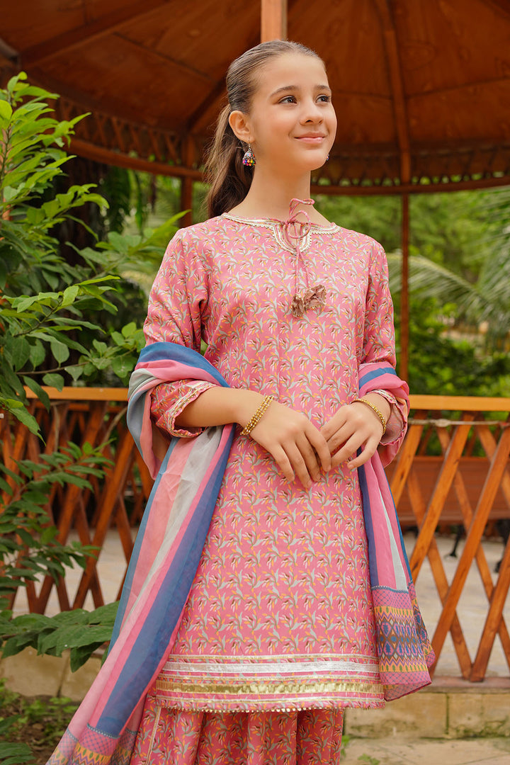 Herringbone Digital Printed 3 Pc Suit - Wear Ochre